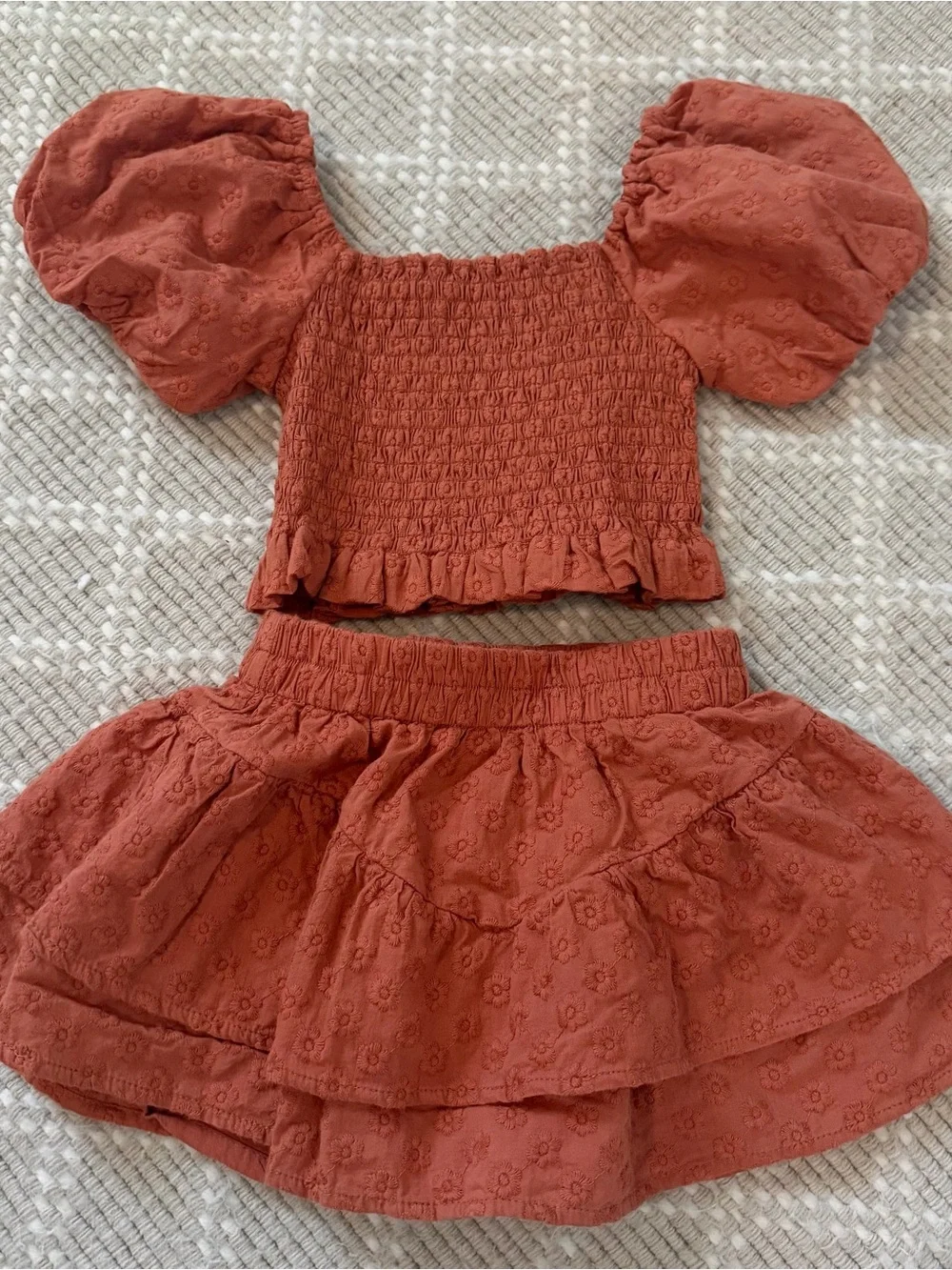 Rylee + Cru Trixie Top and Tiered Mini Skirt set in 